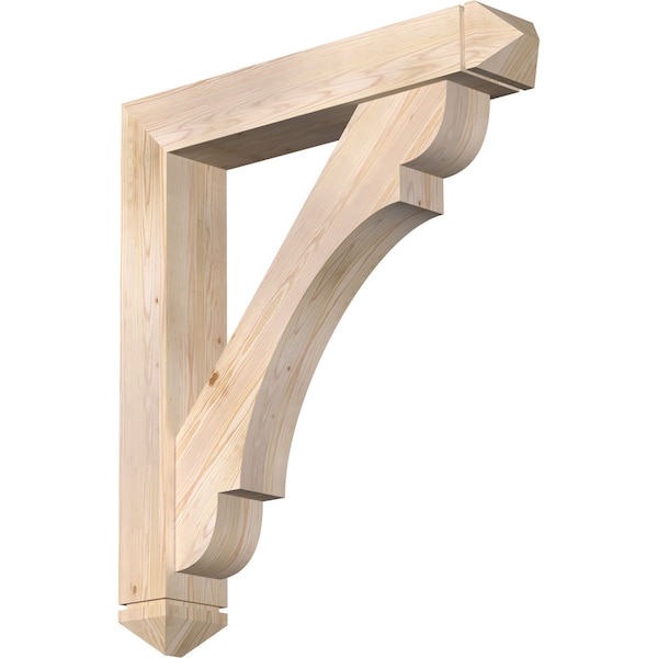 Ekena Millwork Olympic Arts and Crafts Smooth Bracket w/ Offset Brace, Douglas Fir, 7 1/2"W x 42"D x 48"H BKT0806X42X48OLY03SDF - main